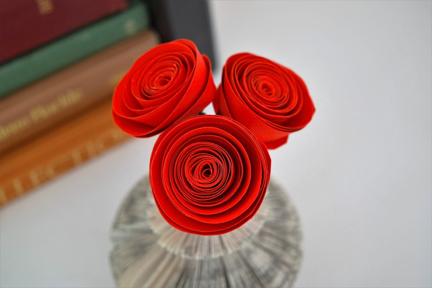 Vase and Red Roses Book Gift