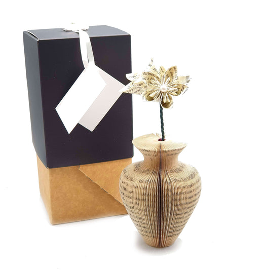 Mini Urn Vase and Flowers Book Gift